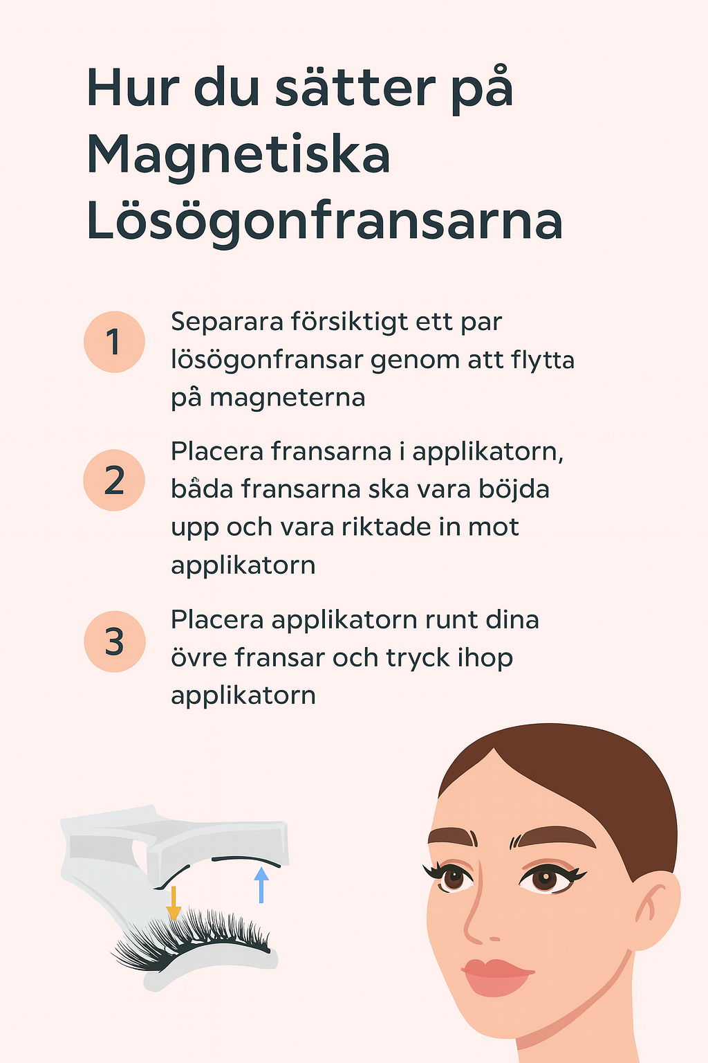 Magnetiska Lösögonfransar - 4 par