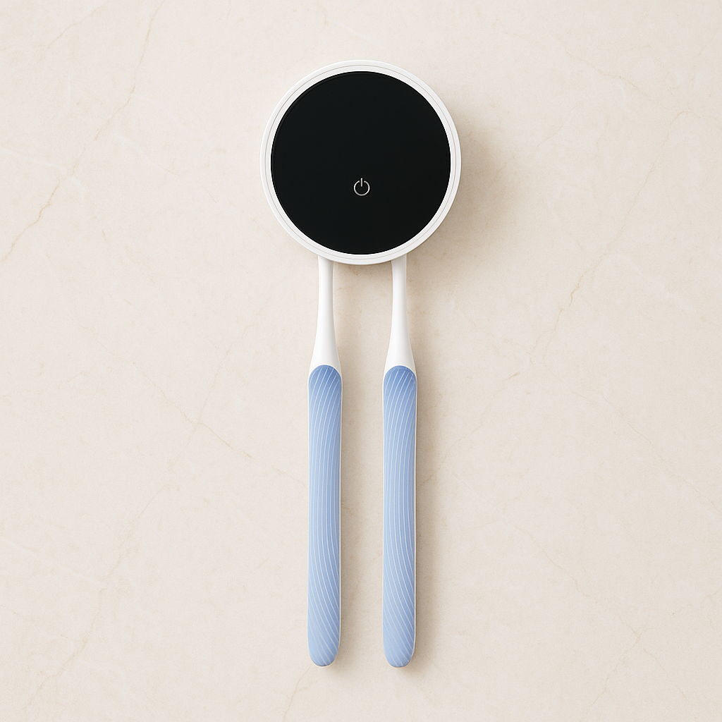 Tandborsthållare med UV-sterilisering